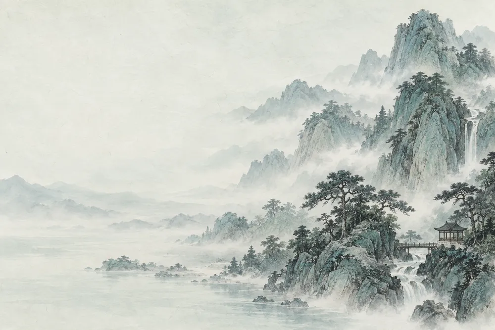 Illustrative mountain landscape