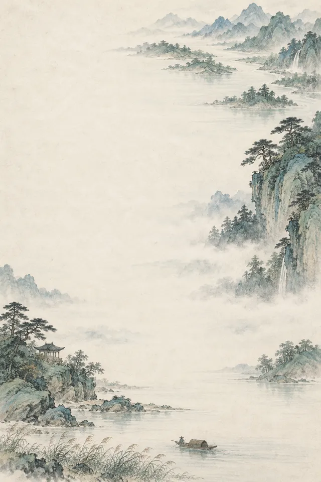 A quiet river between mountains